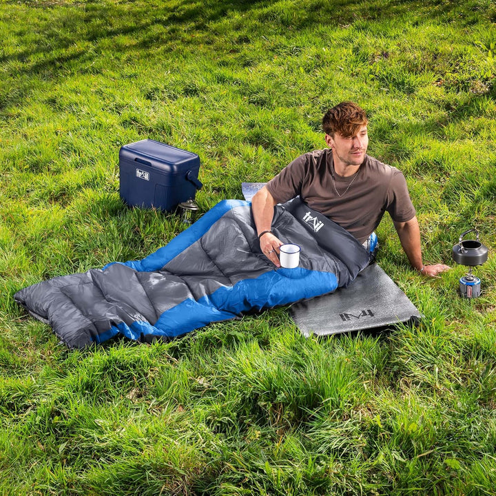 Trail-Alpin-Schlafsack mit Kapuze – 250 g Schlafsack, 3-Jahreszeiten- Schlafsack. Leicht, kleines Pa