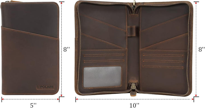 Polare Reisepasshülle aus Vollnarbenleder, für Damen und Herren, RFID-blockierend, für 6 Reisepässe