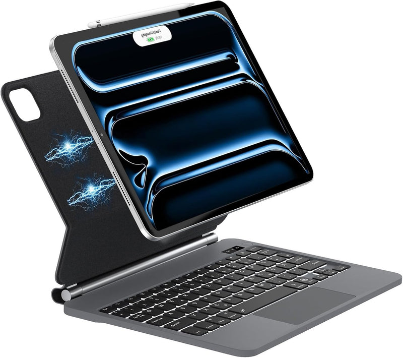 FOGARI iPad Air 13 M2 Tastatur - iPad Air 13 2024 Hülle mit Tastatur, QWERTZ Deutsches Magic Tastatu