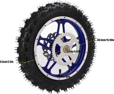 Leapiture 2,5-10-Zoll-Motorrad-Hinterrad, rutschfeste, verschleissfeste Hinterräder, Reifen und Felg