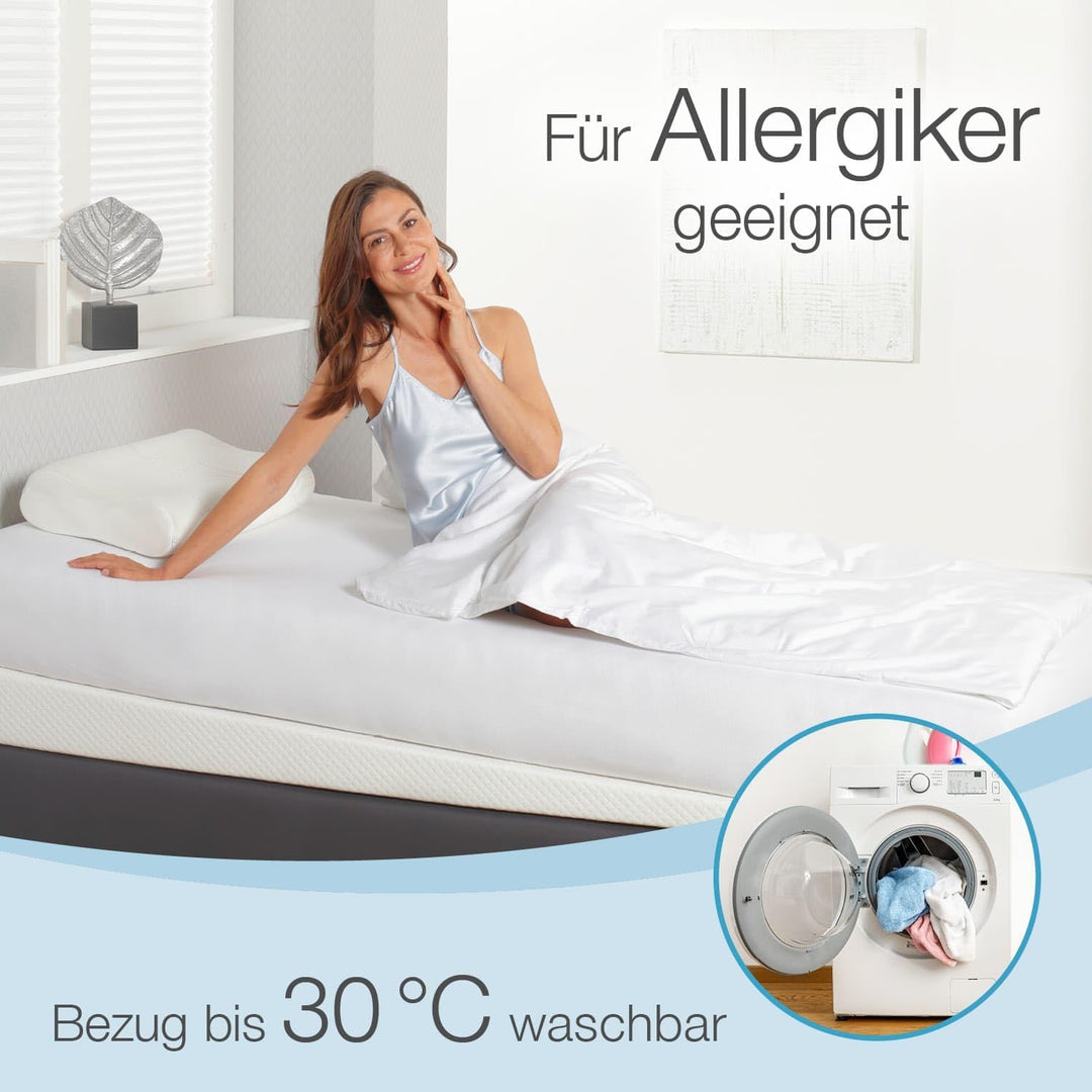 ELONEO Bettkeil Topper 80 x 190 cm aus Komfortschaum, Matratzen-Keilkissen zur Bettneigung, Keilmatr