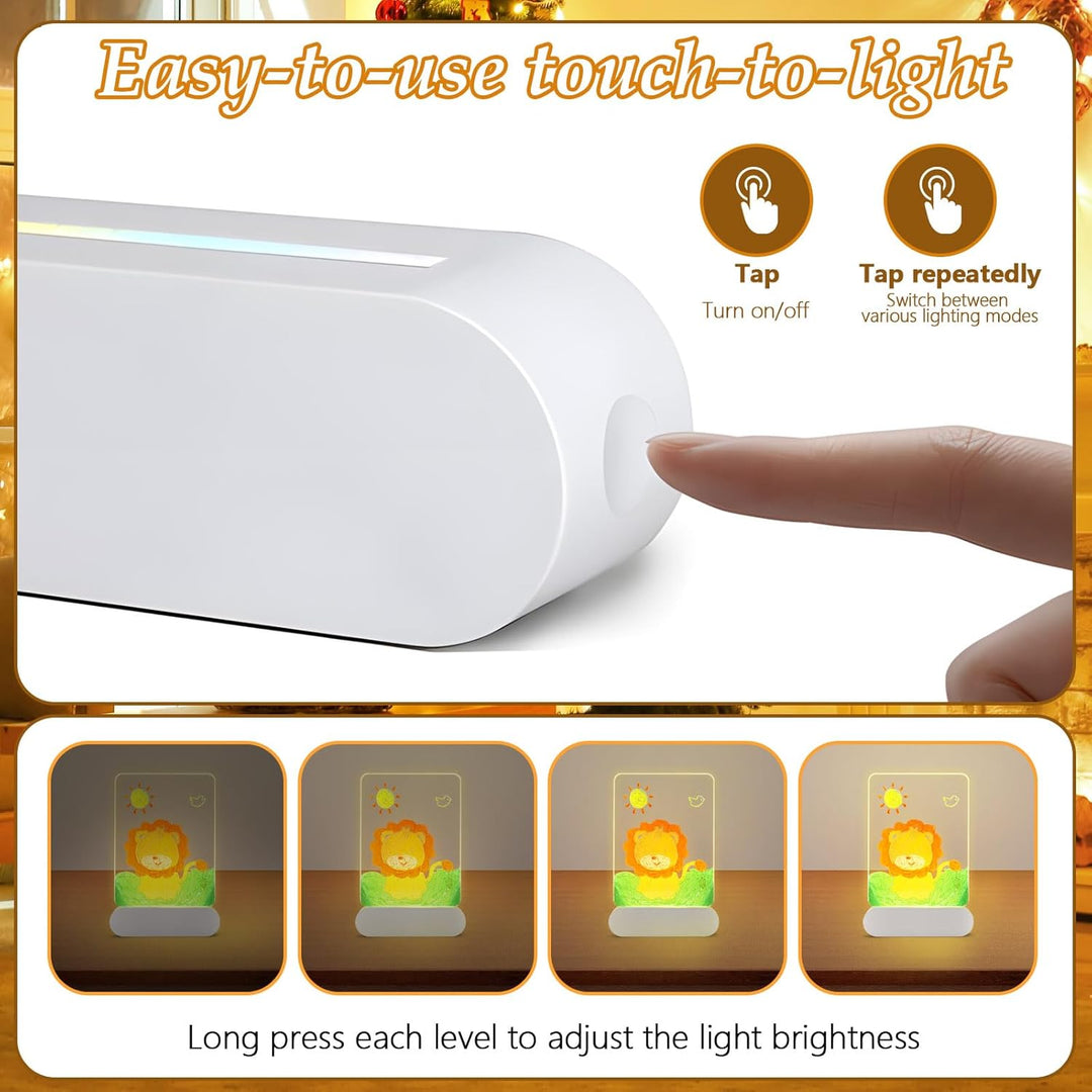 TXErfolg LED Notiztafel mit Farben, Leuchtendes Led Zeichenbrett für Kinder, 20x15cm Acryl Notiztafe