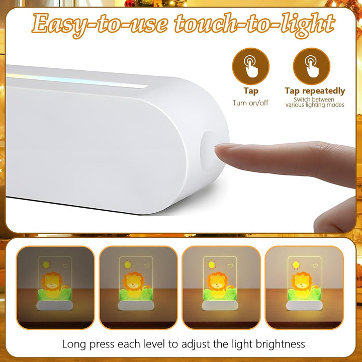 TXErfolg LED Notiztafel mit Farben, Leuchtendes Led Zeichenbrett für Kinder, 20x15cm Acryl Notiztafe