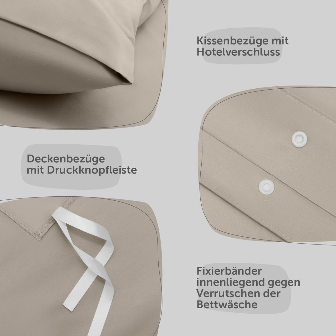 Blumtal Bettwäsche 135x200cm + 50x80cm Kopfkissenbezug - OEKO-TEX zert. Mikrofaser Bettwäsche Set -