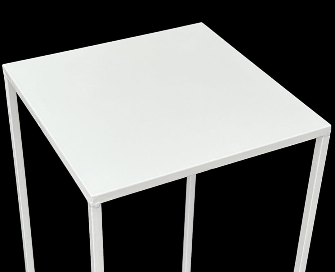 DanDiBo Blumenhocker Metall Weiss Eckig 50-70 cm Blumenständer Beistelltisch 96482 Blumensäule Moder