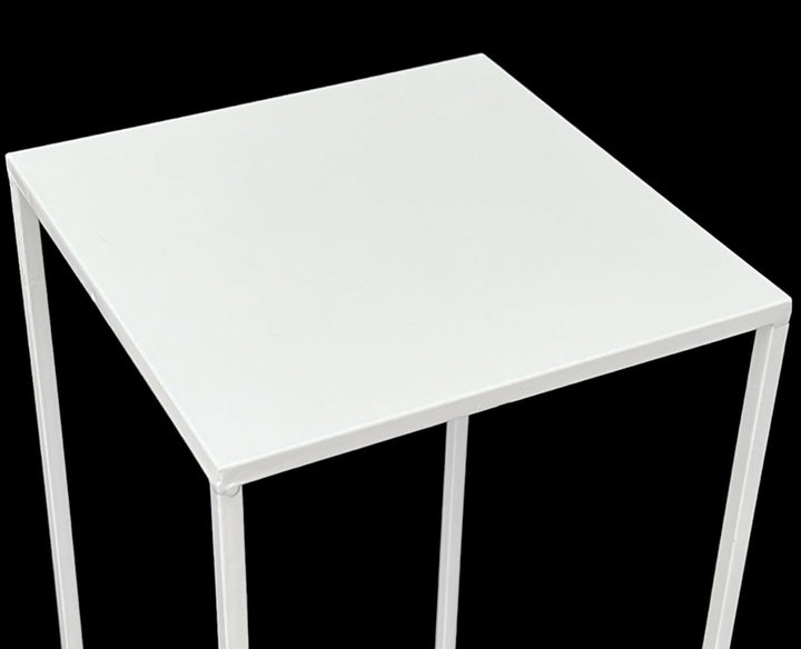 DanDiBo Blumenhocker Metall Weiss Eckig 50-70 cm Blumenständer Beistelltisch 96482 Blumensäule Moder