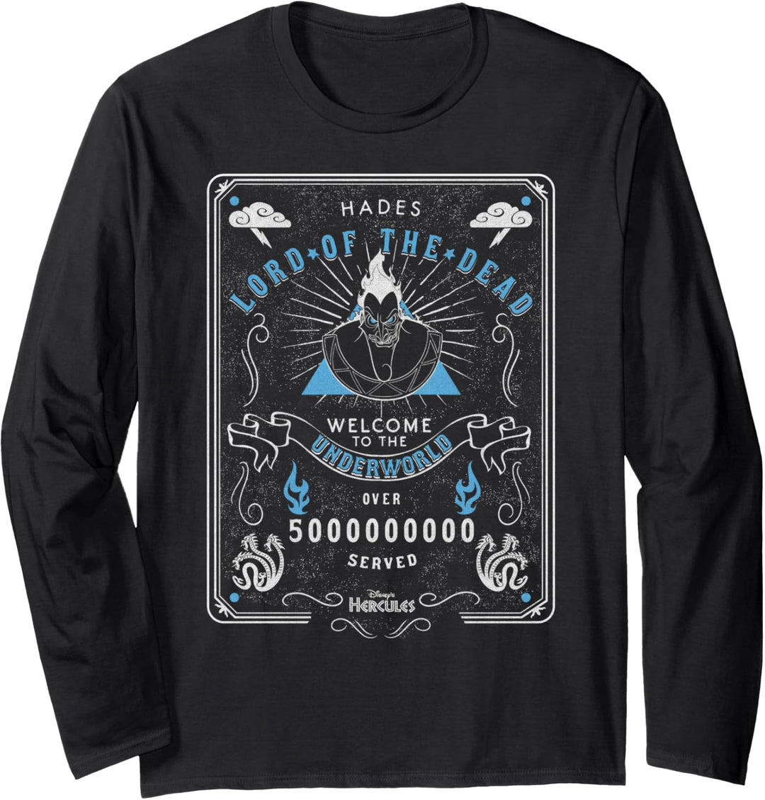 Disney Hercules Hades Lord Of The Dead Underworld Poster Langarmshirt