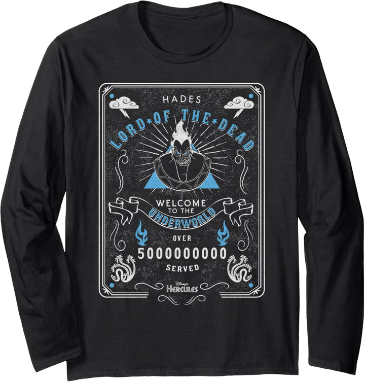 Disney Hercules Hades Lord Of The Dead Underworld Poster Langarmshirt