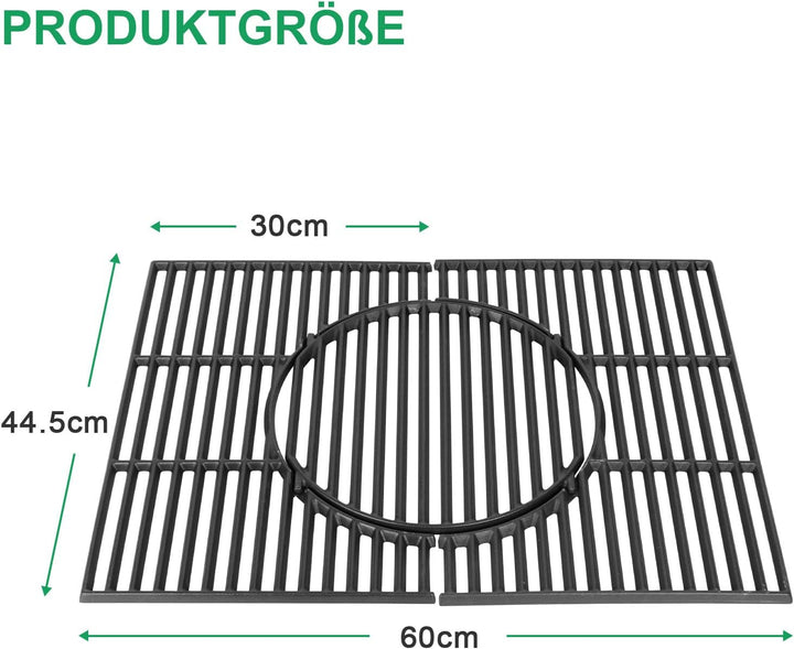 WELL GRILL 44,5cm Gusseisen Grillrost mit Rund Eingebauter Zubehör für Weber Spirit I & II E/S 310 3