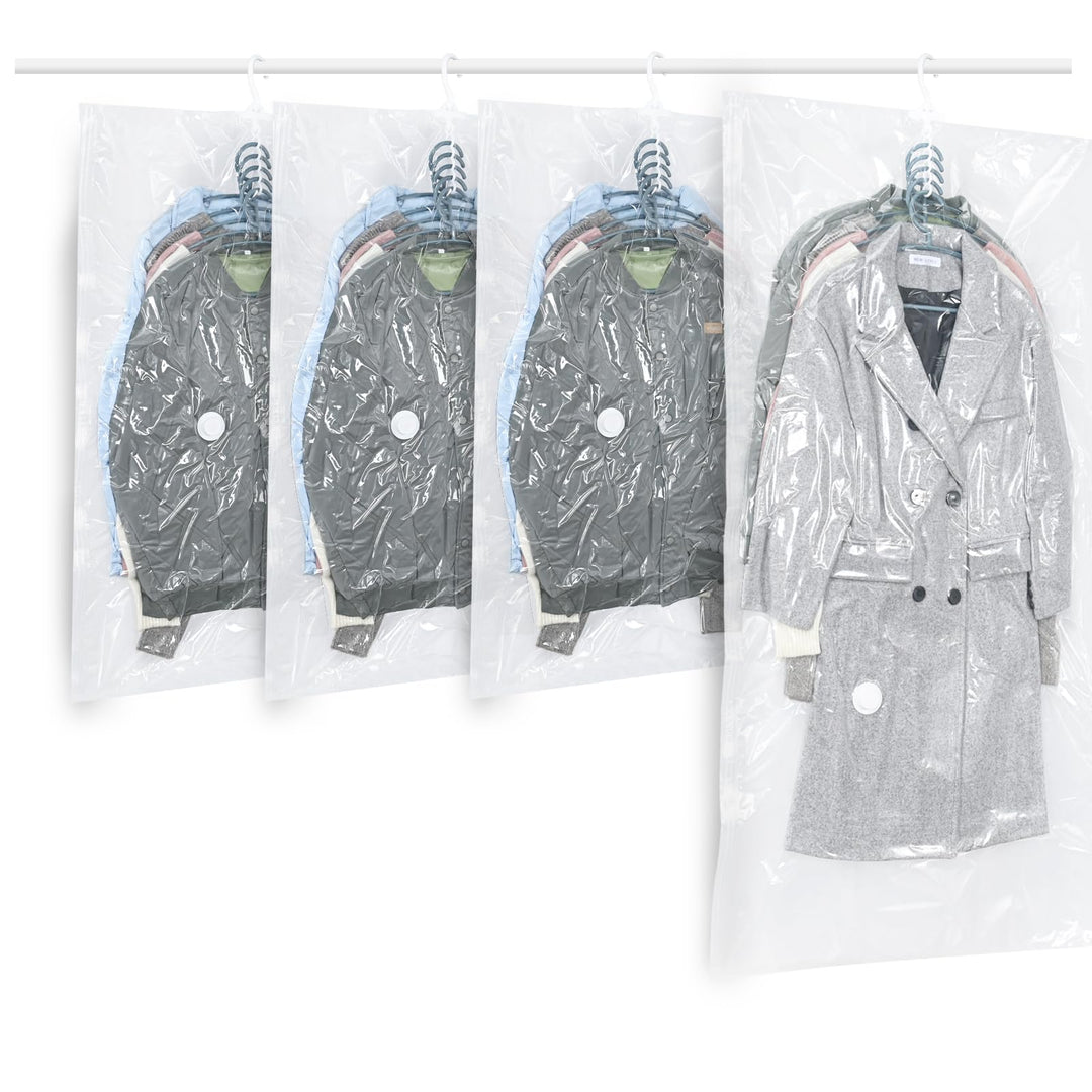 Hängend Vakuumbeutel für Kleidung, platzsparende Vakuumbeutel für Kleidung, Mäntel oder Jacken, tran