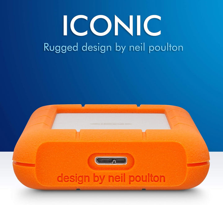 LaCie Rugged Mini 4TB tragbare externe Festplatte, 2.5 Zoll, PC & Mac, inkl. USB-C w/o USB-A Kabel,
