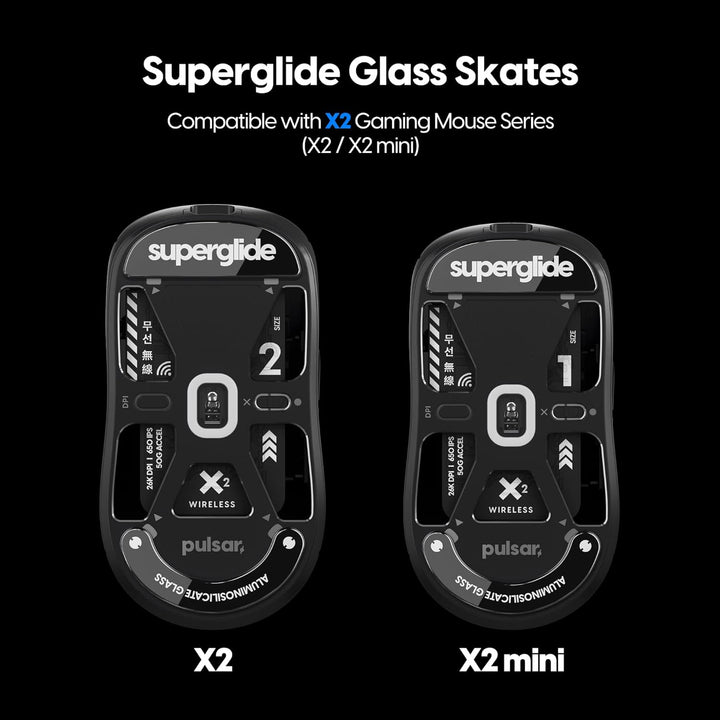 Superglide – Schnellste und glatteste Mausfüsse/Skates aus ultrastarkem, makellosem Glas, superschne