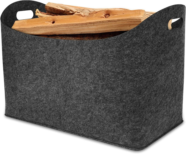 Froadp 2 Stück Filztasche Filzkorb für Kaminholz Einkaufstasche aus Filz Multifunktionale Filztasche