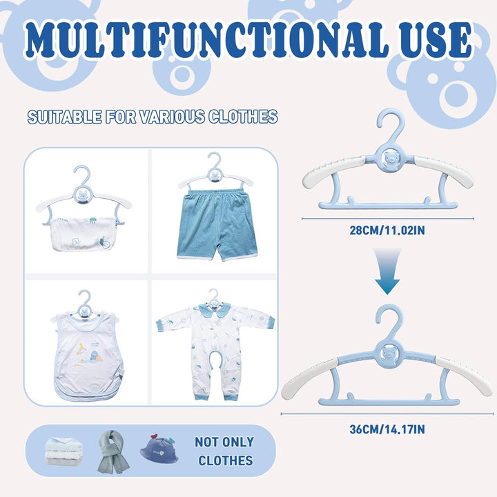 HGYZE Baby Mitwachsende kleiderbügel Kinder, Stapelbare Hanger + Haken + Hosenständer, rutschfest Ba