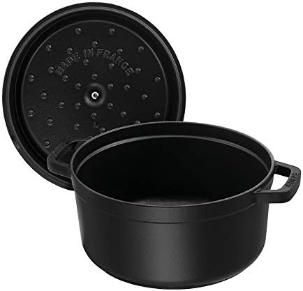STAUB Gusseisen Bräter/Cocotte, Rund 24 cm, 3,8 L, Aromaregen Funktion, Für alle Herdarten geeignet,