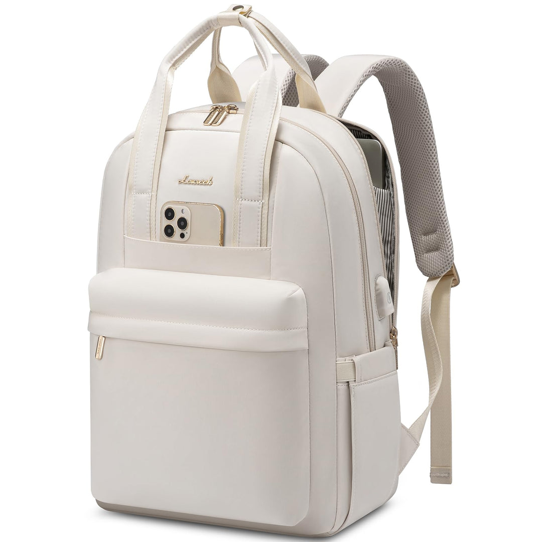 LOVEVOOK Rucksack Damen Elegant, 15,6 Zoll Laptop Schulrucksack Teenager Mädchen mit Laptopfach, Was