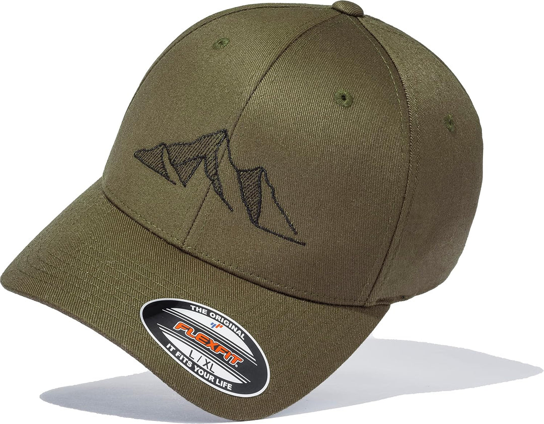 Outdoor Cap Herren Flexfit : Mountain Peaks - Basecap Herren & Damen - Kletter Ausrüstung Wander Zub
