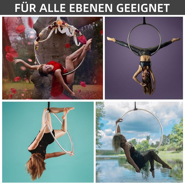 Aerial Hoop Set, Professional Aerial Lyra Hoop, 85cm/95cm/100cm 5 Grössen Edelstahl Single Point Aer