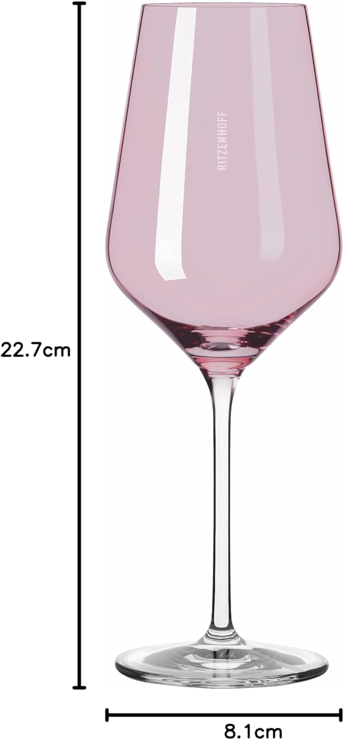 Ritzenhoff 3641003 Weissweinglas 300 ml – Serie Fjordlicht Nr. 3 – 2 Stück mit Farbverlauf Berry – M