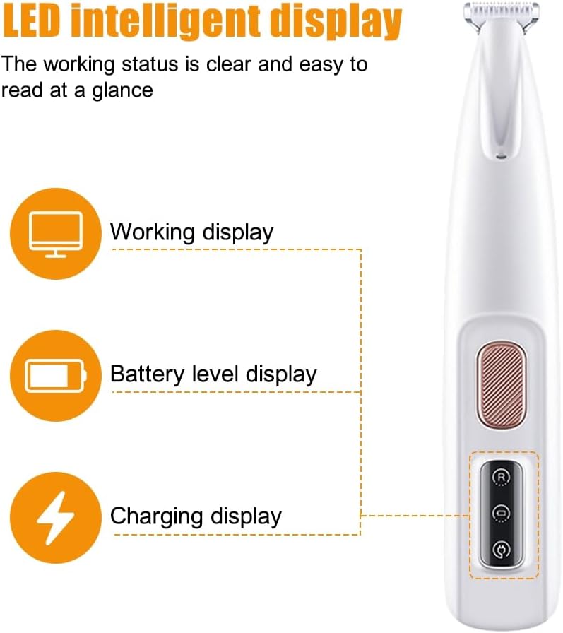 Hunde Pfotenschneider mit LED-Licht, 2-Gang Hundepflege-Schermaschine, kabelloser/wiederaufladbar/ge
