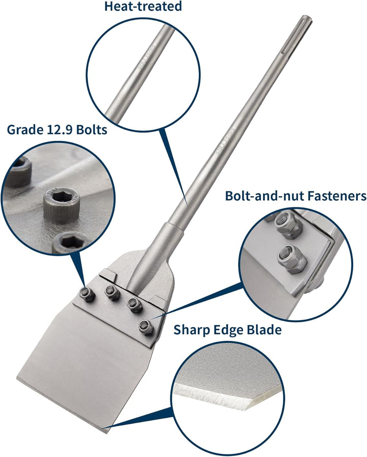 Firecore SDS Max Boden-Schaber, Spachtelmeissel SDS Max, 635mm×150mm, spachtel werkzeug für Böden, V