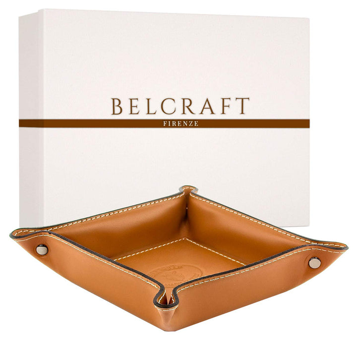 BELCRAFT Orvieto Taschenleerer Leder, Handgearbeitet in klassischem italienischem, Braun Clair (19x1