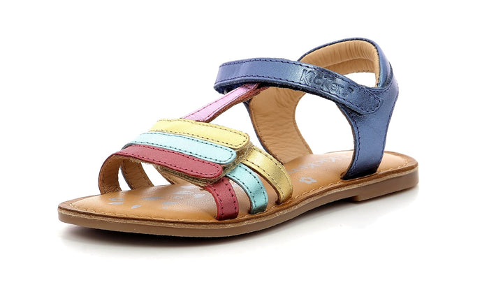 Kickers Mädchen Diamanto Sandale, 25 EU Marine Metal Multico