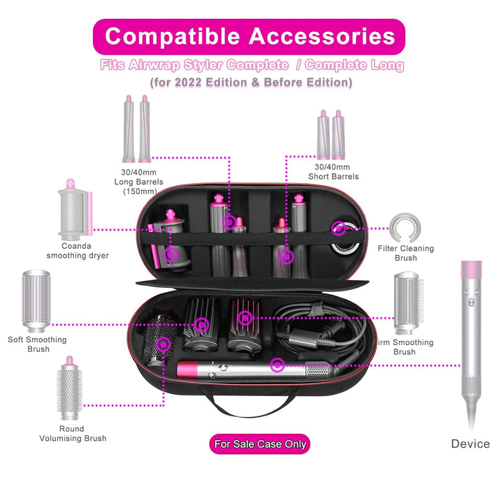 RLSOCO Hardcase für Dyson Airwrap Complete Styler und Zubehör, Schwarz, 1 Count (Pack of 1), Traditi