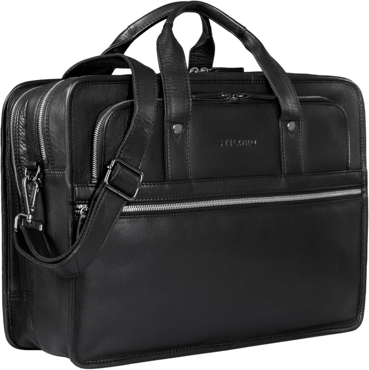 STILORD 'Yves' Aktentasche Herren Leder Arbeitstasche Dokumententasche 15,6 Zoll Laptoptasche Busine
