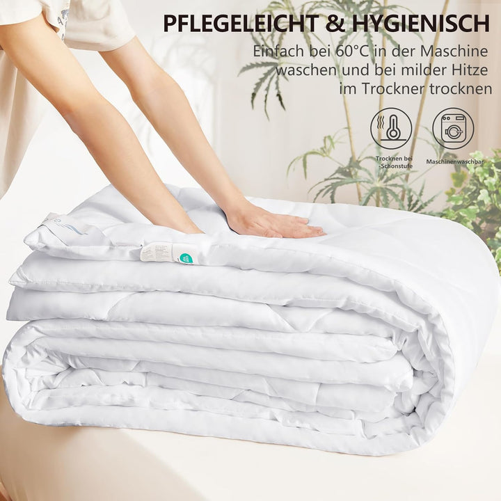 WAVVE Bettdecke 240x220 cm Ganzjahresdecke 4 Jahreszeiten, Steppdecke 300gsm Mikrofaser 220x240, Sup