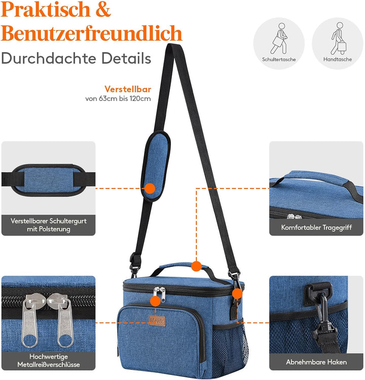 Lifewit Isolierte Kühltasche, Wiederverwendbare Lunchtasche, Tragbare Kühlbox, weiche Tragetasche, a
