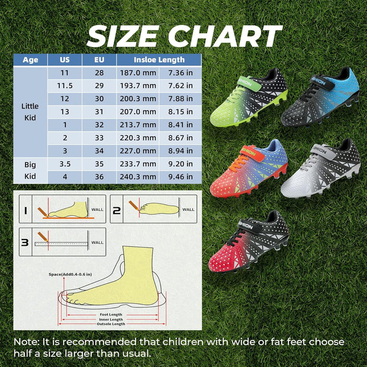 ASHION Fussballschuh Kinder Fussballschuhe Footballschuhe Outdoor Athletic Soccer Schuhe, 31 EU B Si