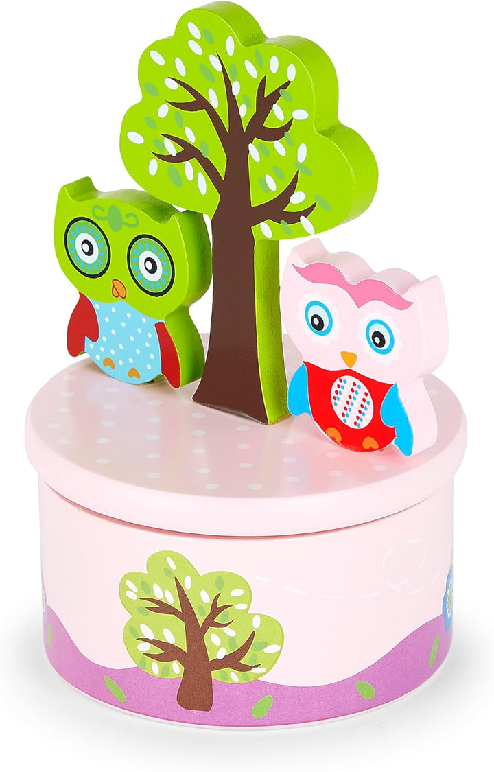 Mousehouse Gifts Spieluhr Holz Rosa Eule Geschenk für Baby oder Kinder Mädchen