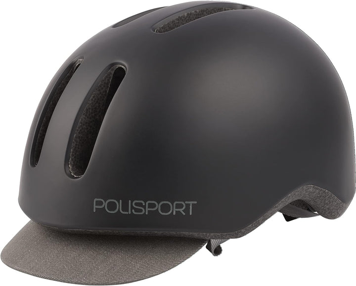 Polisport Unisex – Erwachsene Commuter Helm, Black matt/Grey, M