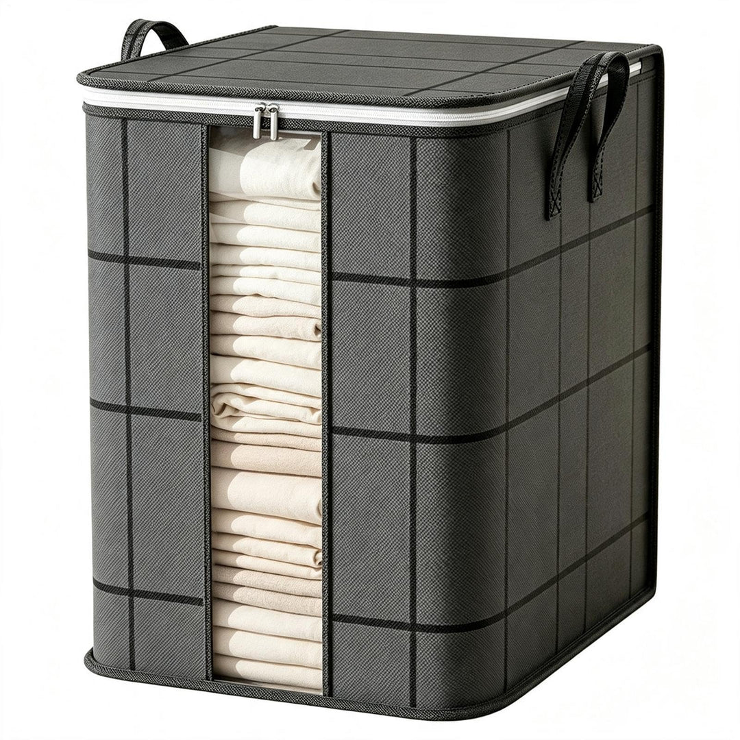 Spacious Moving Storage Bag - Zippered Foldable Closet Organizer Box Extra large, Extra large