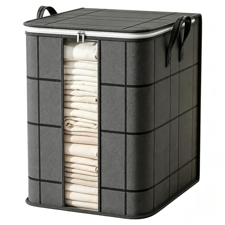 Spacious Moving Storage Bag - Zippered Foldable Closet Organizer Box Extra large, Extra large