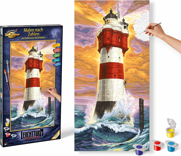 Schipper 609220399 Malen nach Zahlen - Leuchtturm Roter Sand - Bilder malen für Erwachsene, inklusiv