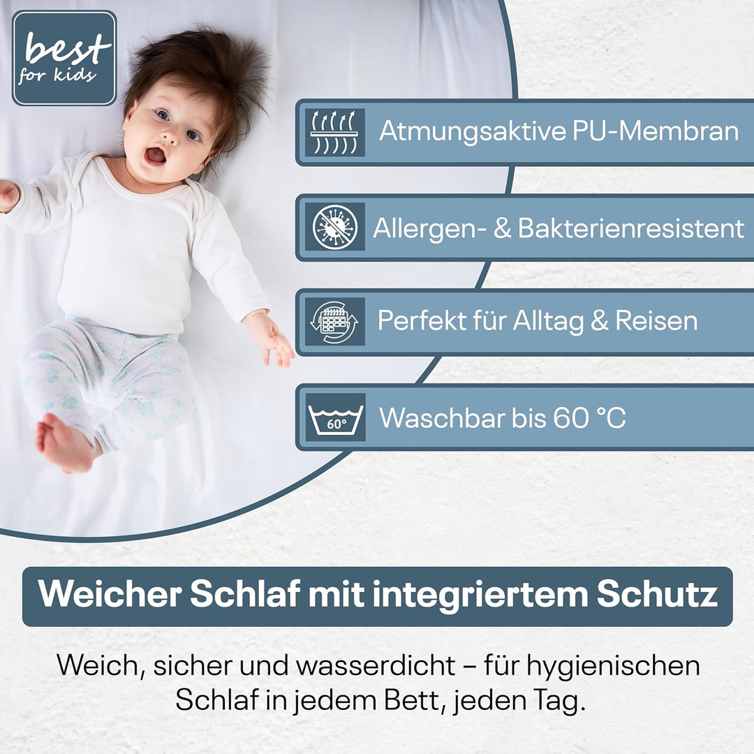 Best For Kids Matratzenauflage Matratzenschoner für Beistellbett und Wiege 55x90 cm (Doppelpack Molt