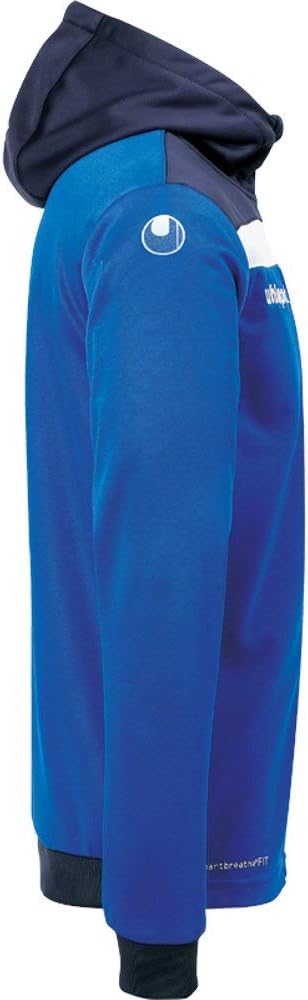 uhlsport Unisex Kinder Offense 23 Multi Hood Jacke Kinder Jacke 128 azurblau/Marine/Weiss, 128 azurb