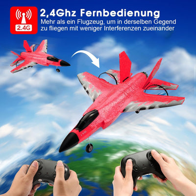 RC Flugzeug,2.4Ghz 2 Kanal F-35 Ferngesteuertes Flugzeug Kämpfer Flugzeug Spielzeug Modell mit Xpilo