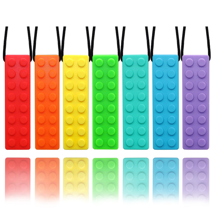 7 Pack Kauen-Halsketten für sensorische Kinder，Kauspielzeug für autistische Kinder，Oralmotorischer B