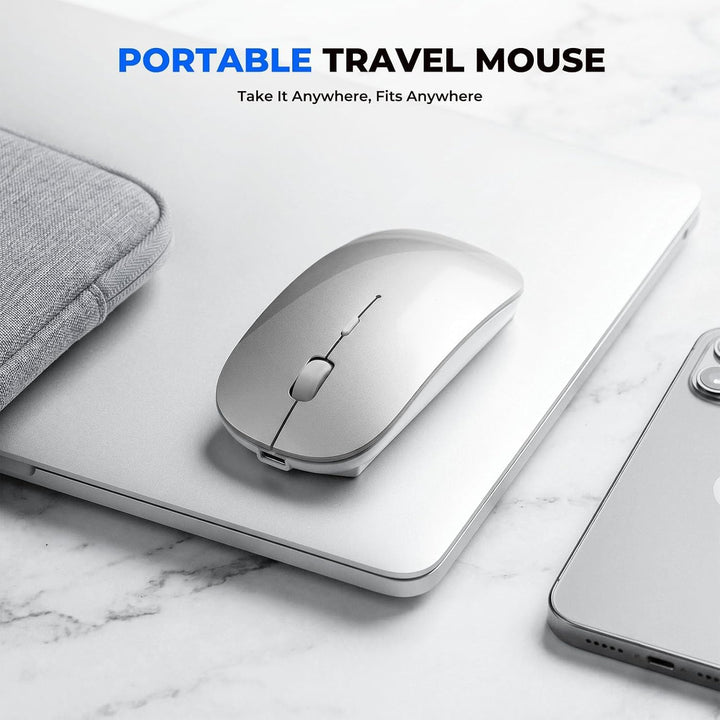 RaceGT Bluetooth Maus USB C Aufladbar, (BT5.4 + USBA+USBC) Mouse Kabellos Beidhändig Leise Ergonomis