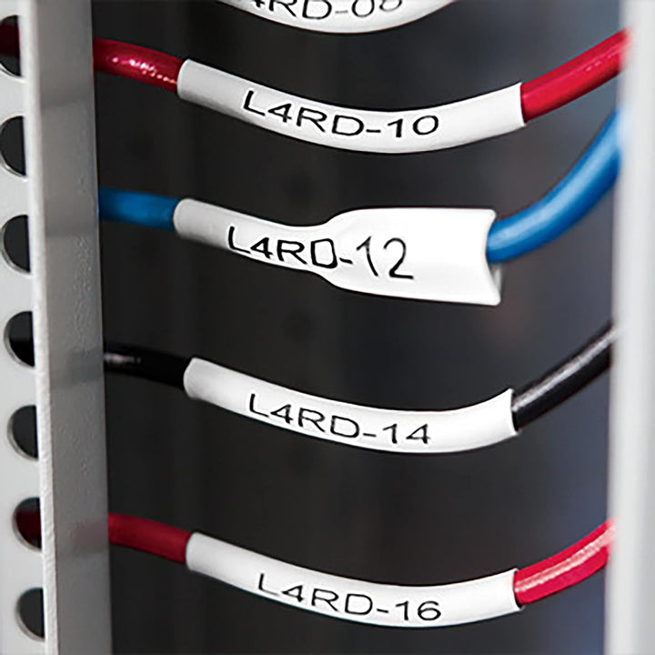DYMO Rhino Industrie Schrumpfschlauch-Kabeletiketten | 12 mm, 1,5 m | Schwarz auf weiss | für DYMO R