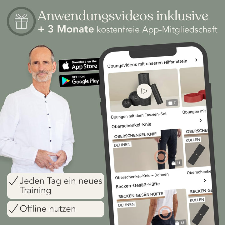 Liebscher und Bracht Set: Faszienrolle und Faszienball (je 2 Stück) zum Faszien Training von Muskeln