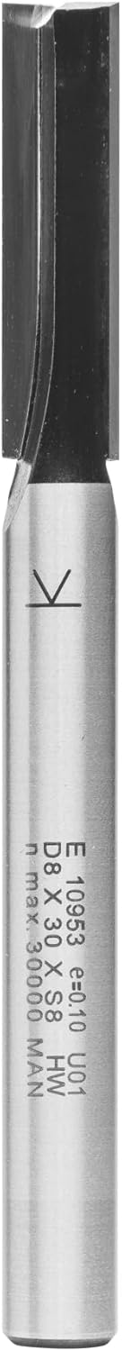 ENT 10953 Nutfräser HW, Schaft (S) 8 mm, Durchmesser (D) 8 mm, NL 30 mm, SL 58 mm, GL 90 mm, mit Har