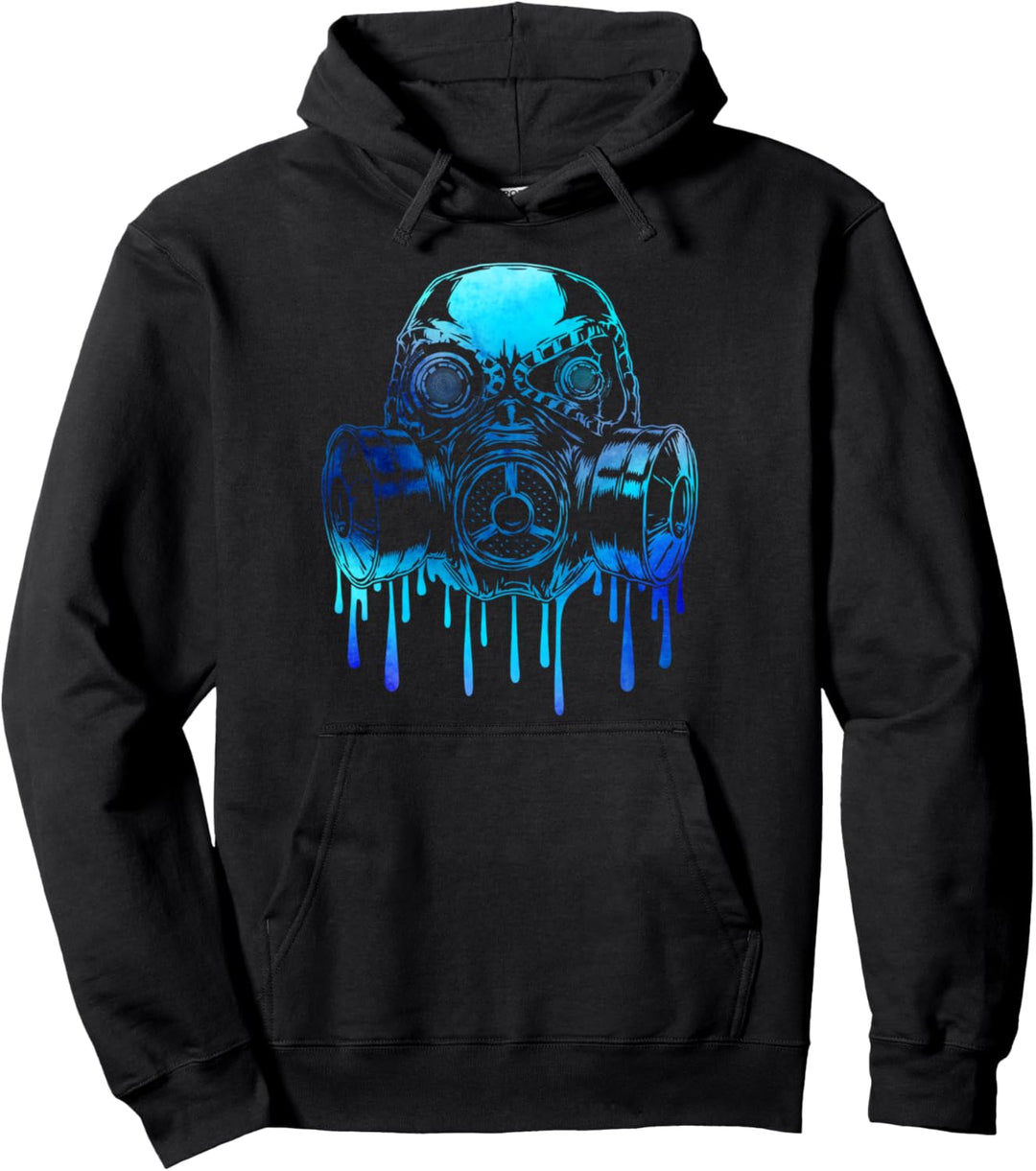 Vintage Cyber Dripped Doomsday Preppers Gasmaske Pullover Hoodie