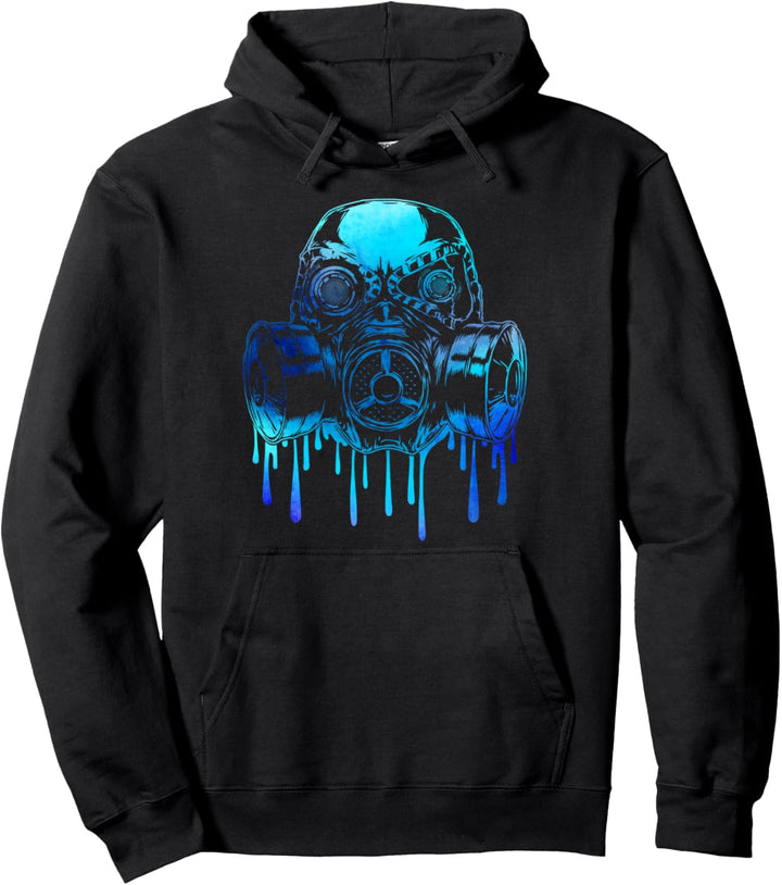 Vintage Cyber Dripped Doomsday Preppers Gasmaske Pullover Hoodie