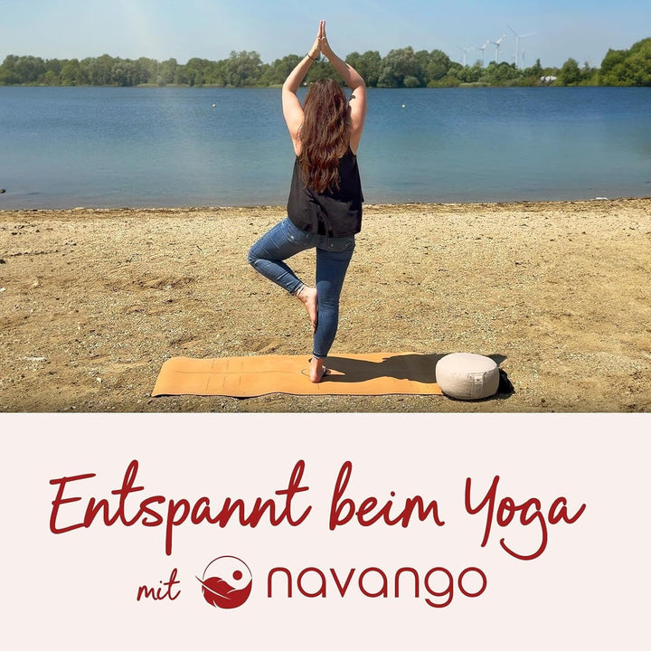 Yoga Matte Kork | Inklusive Yogagurt | 4mm Dicke | Natürliche Dünne Yogamatte aus Naturkautschuk und