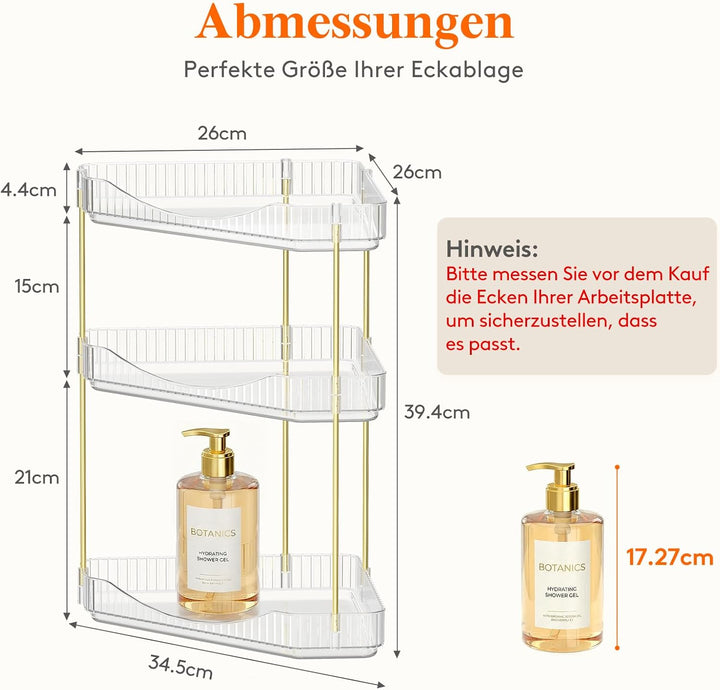 Lifewit Make Up Organizer, 3 Stufen Schminktisch Organizer, Stabil Eck-Mehrzweck-Regal für Parfüm/Ha