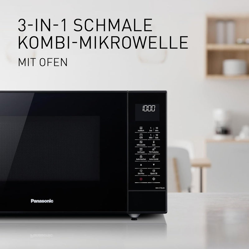 Panasonic NN-CT56 Mikrowelle (1000 Watt, mit Grill und Heissluft, Inverter Mikrowelle, 27 Liter, ger